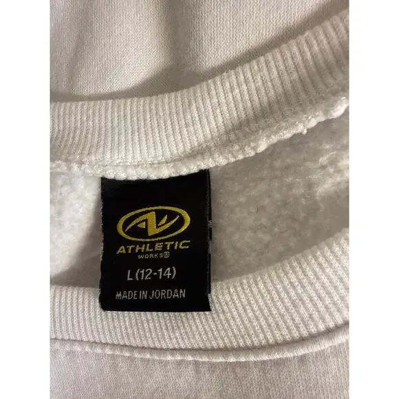 Athletic Works LOVED John 3:16 White Graphic Sweatshirt Pullover L (12-14) - Picture 6 of 7
